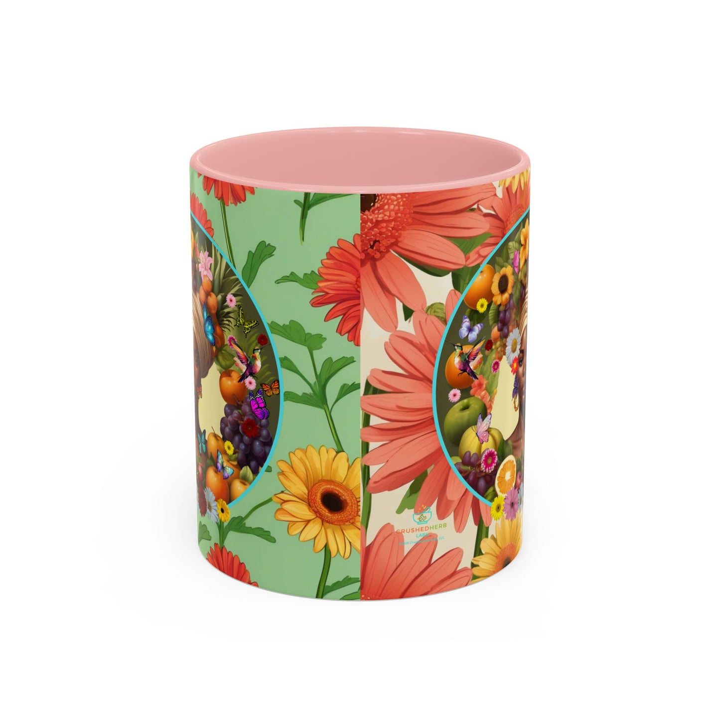 100% Organic Daisy Joy3 Plant Garden Vegan Ceramic Plant Mug, Black Woman Double Sided (11oz) 8 Color Combos