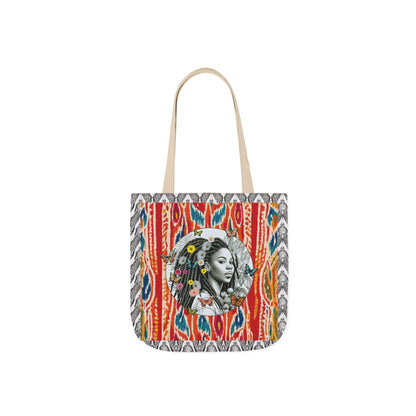100% Me Ikat Laney Locs Garden-themed 13" tote bag, purse, workout bag, yoga bag with Black Women