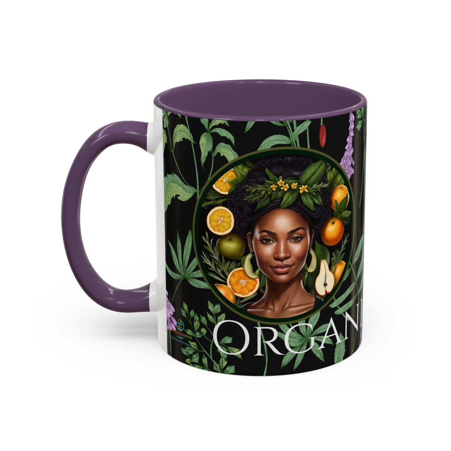 Organically Me A Pineapple Plant Garden Vegan Ceramic Plant Mug with Black woman (11oz)