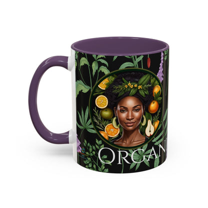 Organically Me A Pineapple Plant Garden Vegan Ceramic Plant Mug with Black woman (11oz)