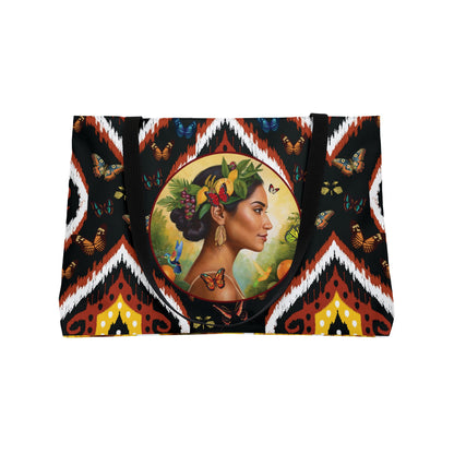 Organically Me B2Tribal Butterfly Monarch Queen Karmon Garden & Plant-themed Weekender Tote Bag, workout bag, yoga bag