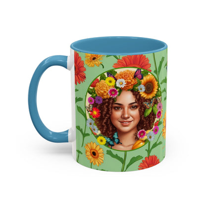 100% Organic Daisy Joy2 Plant Garden Vegan Ceramic Plant Mug Double Sided (11oz) 8 Color Combos