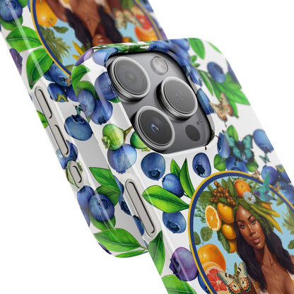Organically Me Blueberry Plant B Garden Snap Phone Case with Black Woman, for iPhone and Android