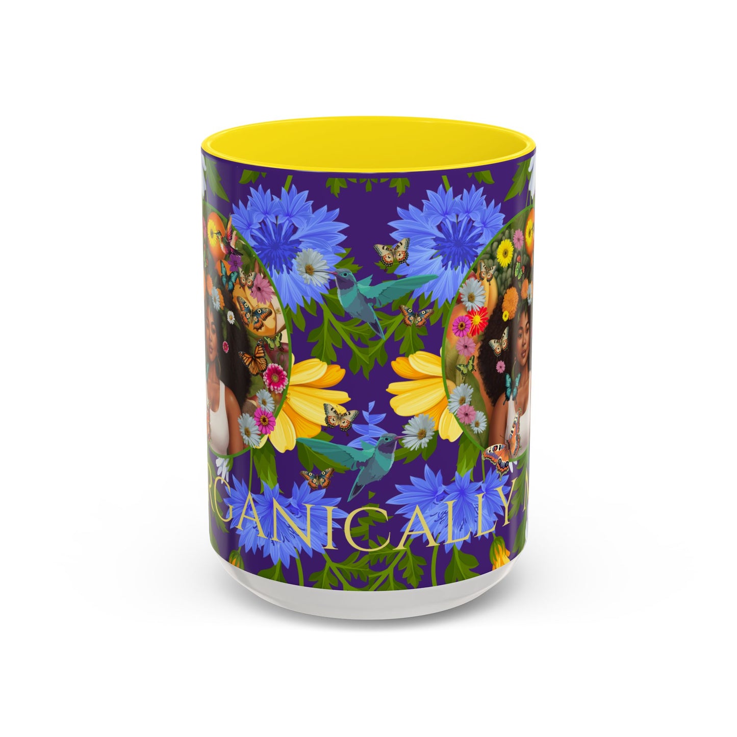 100% Organic Blue Gwen Plant Garden Vegan Ceramic Plant Mug with (11 or 15 oz) 8 Color Combos