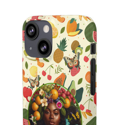 Organically Me Fruit & Veggie Queen Plant Garden Snap Phone Case with Black Woman, for iPhone and Android