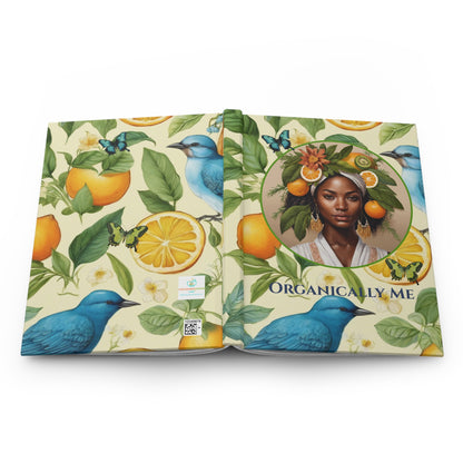 Organically Me A Lemon Bluebird Plant Garden & Vegan Hardcover Journal, Matte 150 pages, Black women
