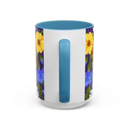 100% Organic Blue Gwen Plant Garden Vegan Ceramic Plant Mug with (11 or 15 oz) 8 Color Combos