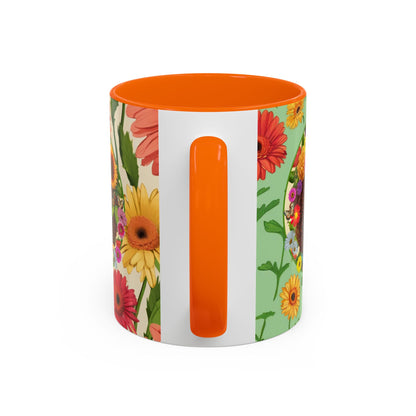 100% Organic Daisy Joy2 Plant Garden Vegan Ceramic Plant Mug Double Sided (11oz) 8 Color Combos