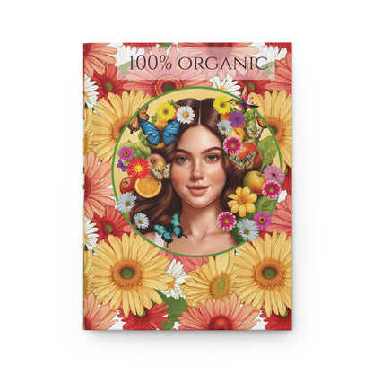 100% Organic Gerber Joy2 Plant Garden & Vegan Hardcover Journal, Matte 150 pages, May be PERSONALIZED