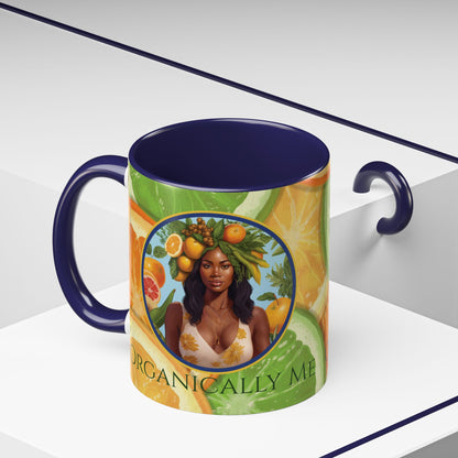 Organically Me Bright Citrus Plant Garden Vegan Ceramic Plant Mug with Black woman (11oz) 8 Color Combos