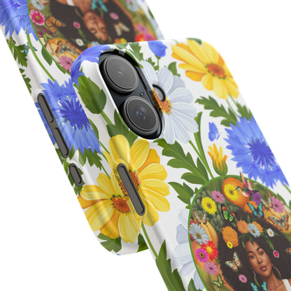 100% Organic Purple Plant Garden Snap Phone Case with Black Woman, for iPhone and Android