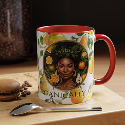 Organically Me Yellow Pear Plant Garden Vegan Ceramic Plant Mug with Black woman (11oz) 8 Color Combos
