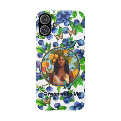 Organically Me Blueberry Plant B Garden Snap Phone Case with Black Woman, for iPhone and Android