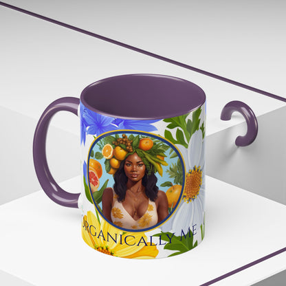 Organically Me Blue & Yellow Daisy Joyce Plant Garden Vegan Ceramic Plant Mug with Black woman (11oz) 8 Color Combos