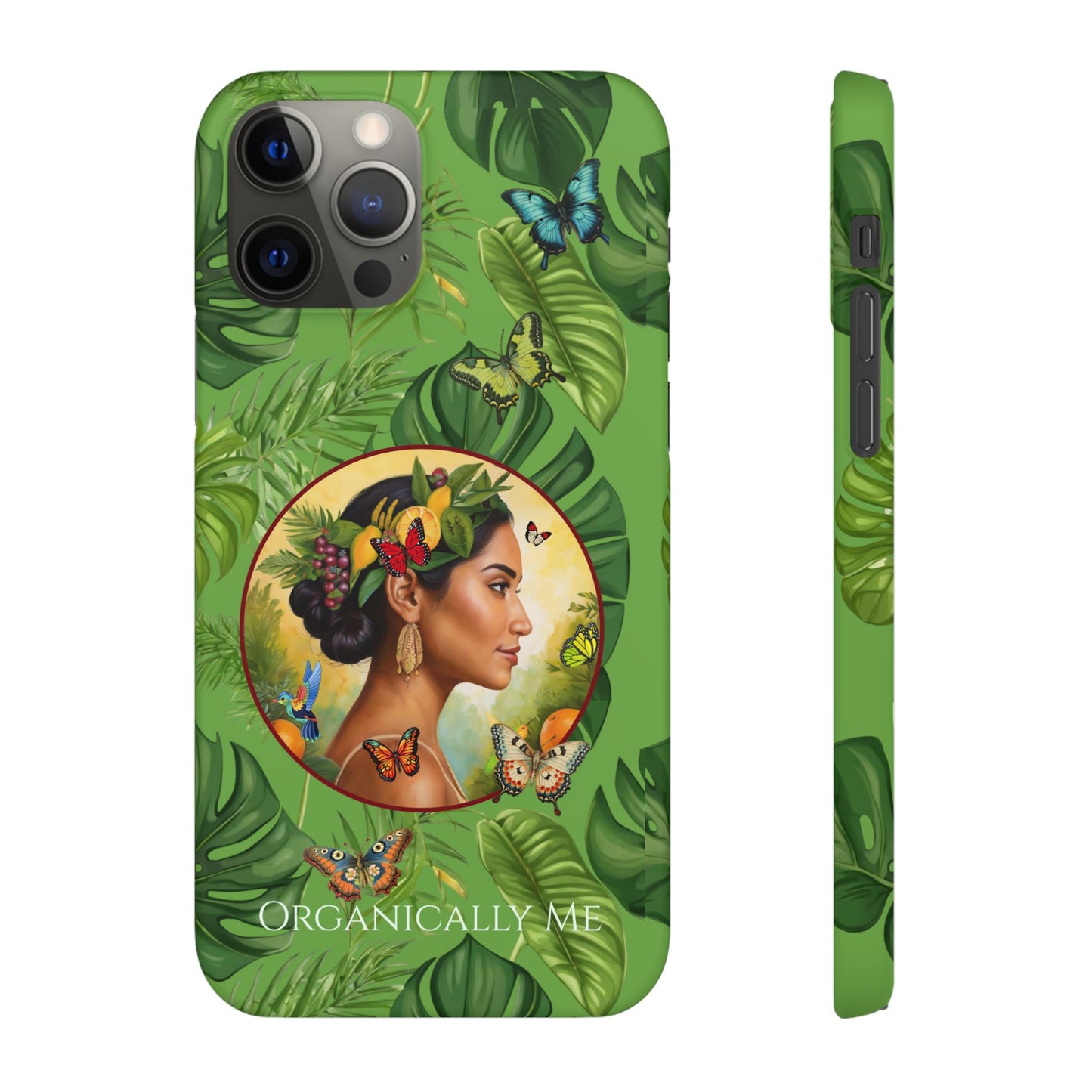 Organically Me A Monstera Butterfly Garden Snap Phone Case with Woman, Veggie Chic for Androids and iPhone models
