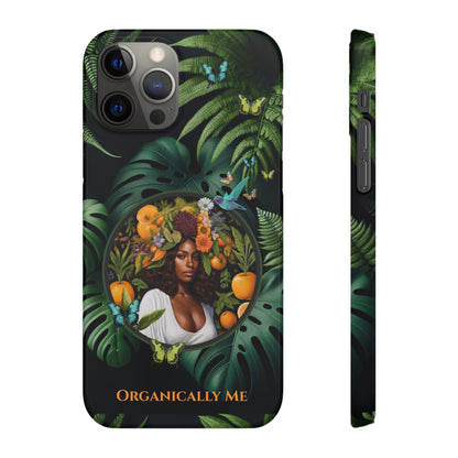 100% Organic A Fern Monstera Plant Garden Snap Phone Case with Black Woman, for iPhone and Android Models