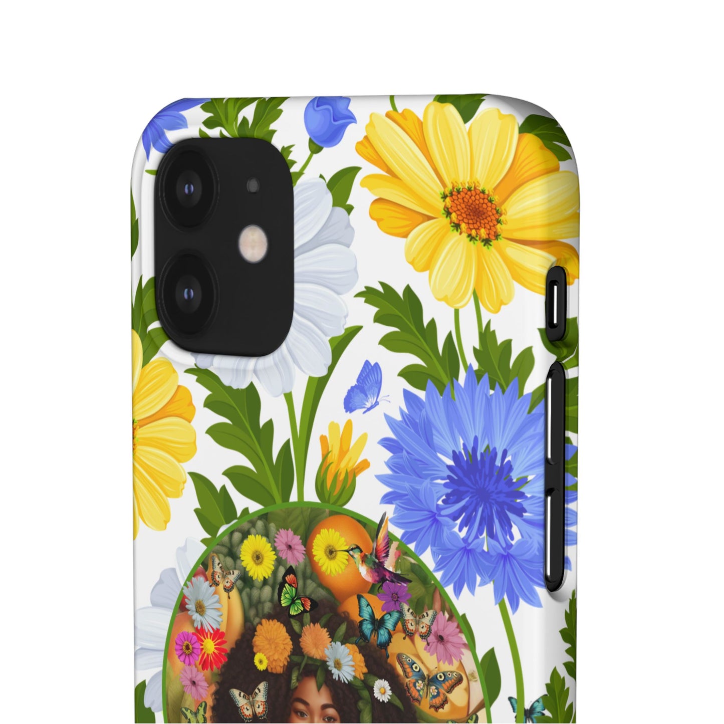 100% Organic Purple Plant Garden Snap Phone Case with Black Woman, for iPhone and Android