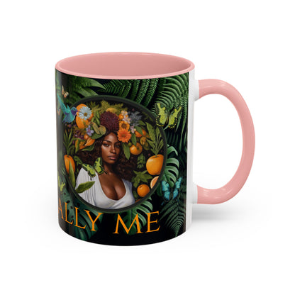 100% Organic A Fern Monstera Plant Garden Vegan Ceramic Plant Mug with Black woman (11oz) 8 Color Combos