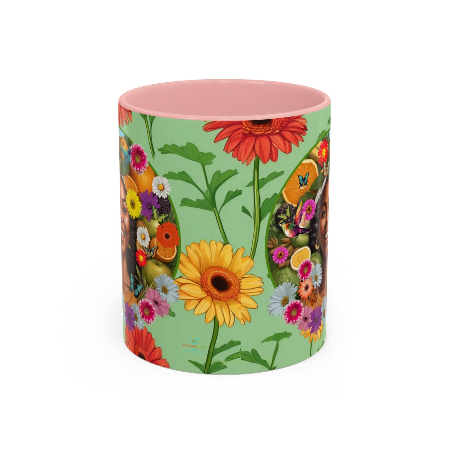 Organically Me A Joy Daisy Plant Garden Vegan Ceramic Plant Mug with Black woman (11oz) 8 Color Combos