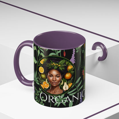 Organically Me A Pineapple Plant Garden Vegan Ceramic Plant Mug with Black woman (11oz)