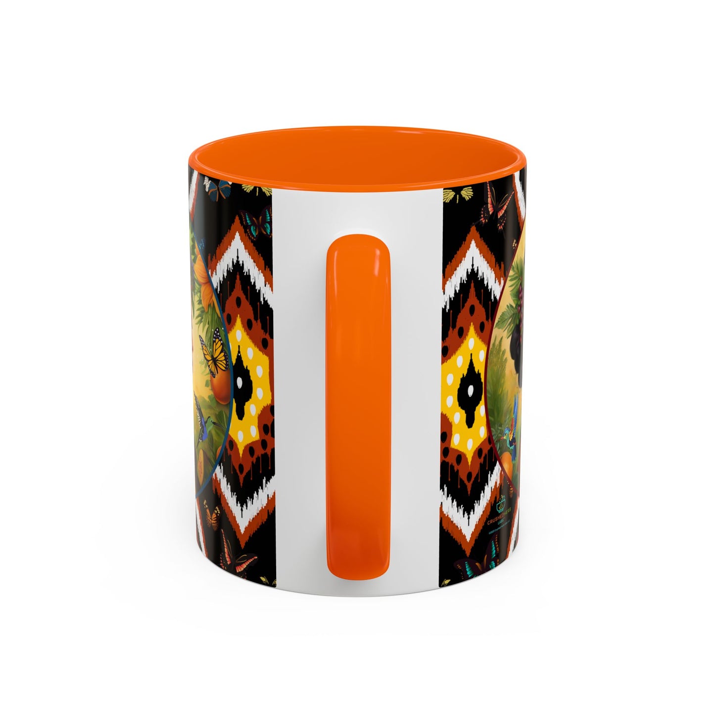 Organically Me A Tribal Butterfly Plant Garden Vegan Ceramic Plant Mug with Black woman (11oz) 8 Color Combos