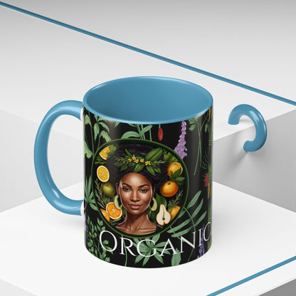 Organically Me A Pineapple Plant Garden Vegan Ceramic Plant Mug with Black woman (11oz)