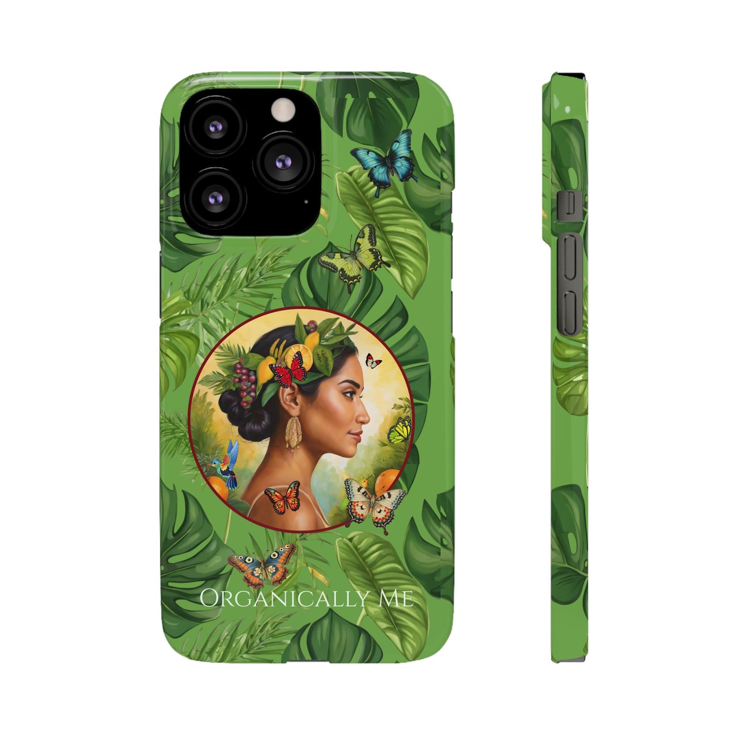 Organically Me A Monstera Butterfly Garden Snap Phone Case with Woman, Veggie Chic for Androids and iPhone models