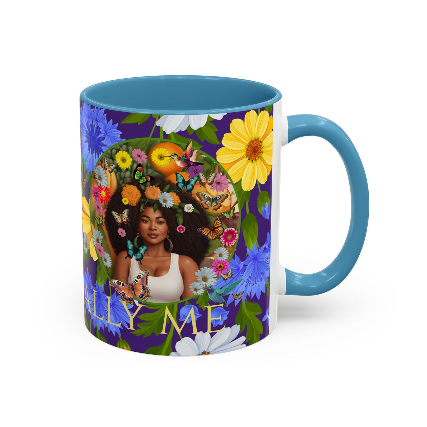 100% Organic Blue Gwen Plant Garden Vegan Ceramic Plant Mug with (11 or 15 oz) 8 Color Combos