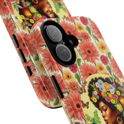 Organically Me Afro Joy Daisy Delany & Plant Garden: Tough iPhone 16 Case with Eco Garden Plant Vibe Design and Black Woman