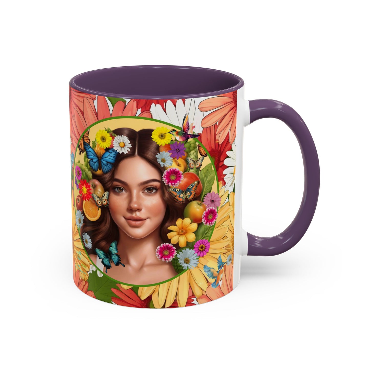 100% Organic Gerber Joy3 Plant Garden Vegan Ceramic Plant Mug with Woman (11oz) 8 Color Combos