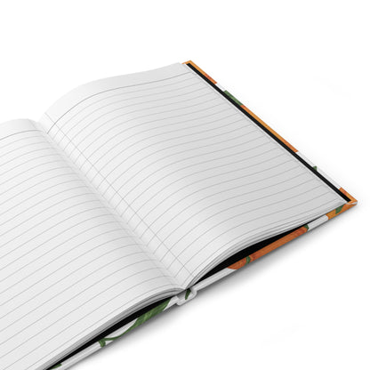 100% Organic Orange Plant, Garden & Vegan Hardcover Journal, Matte 150 pages, Black women