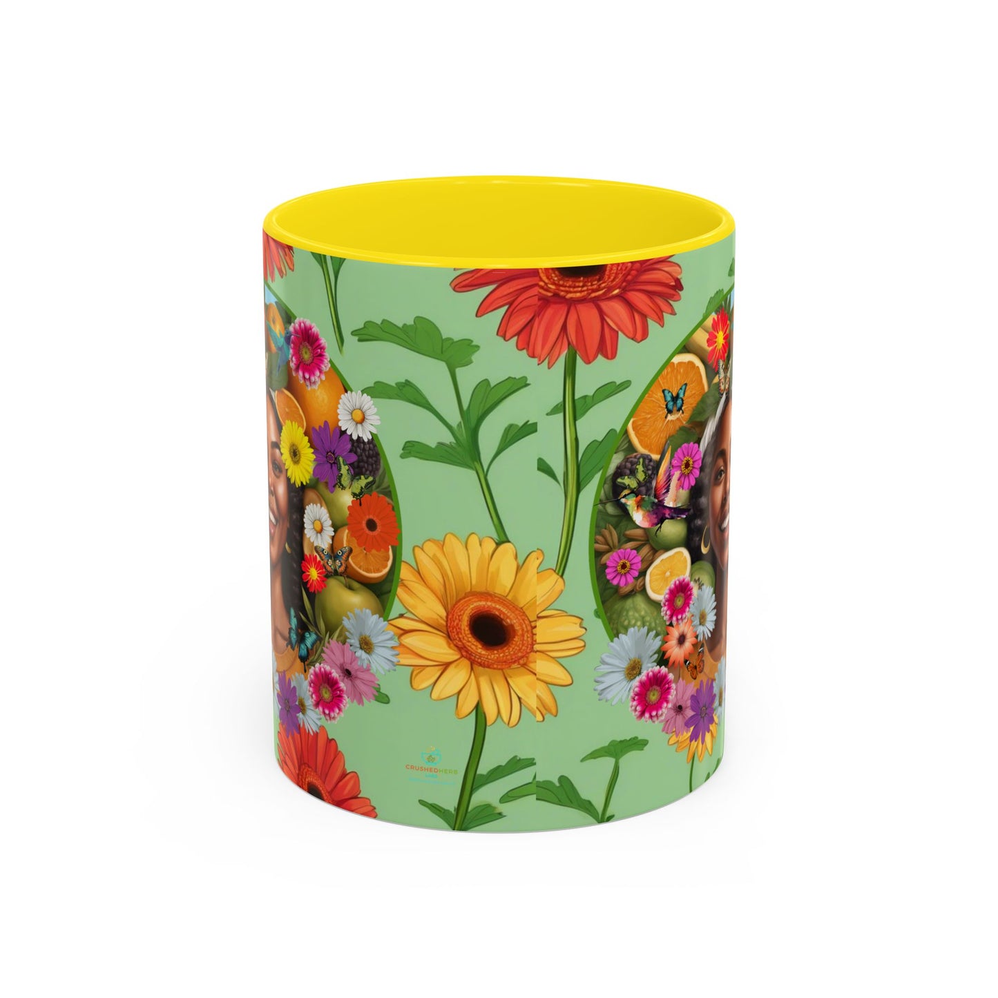 Organically Me A Joy Daisy Plant Garden Vegan Ceramic Plant Mug with Black woman (11oz) 8 Color Combos