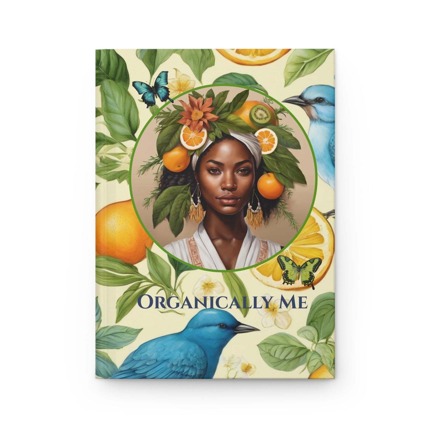 Organically Me A Lemon Bluebird Plant Garden & Vegan Hardcover Journal, Matte 150 pages, Black women