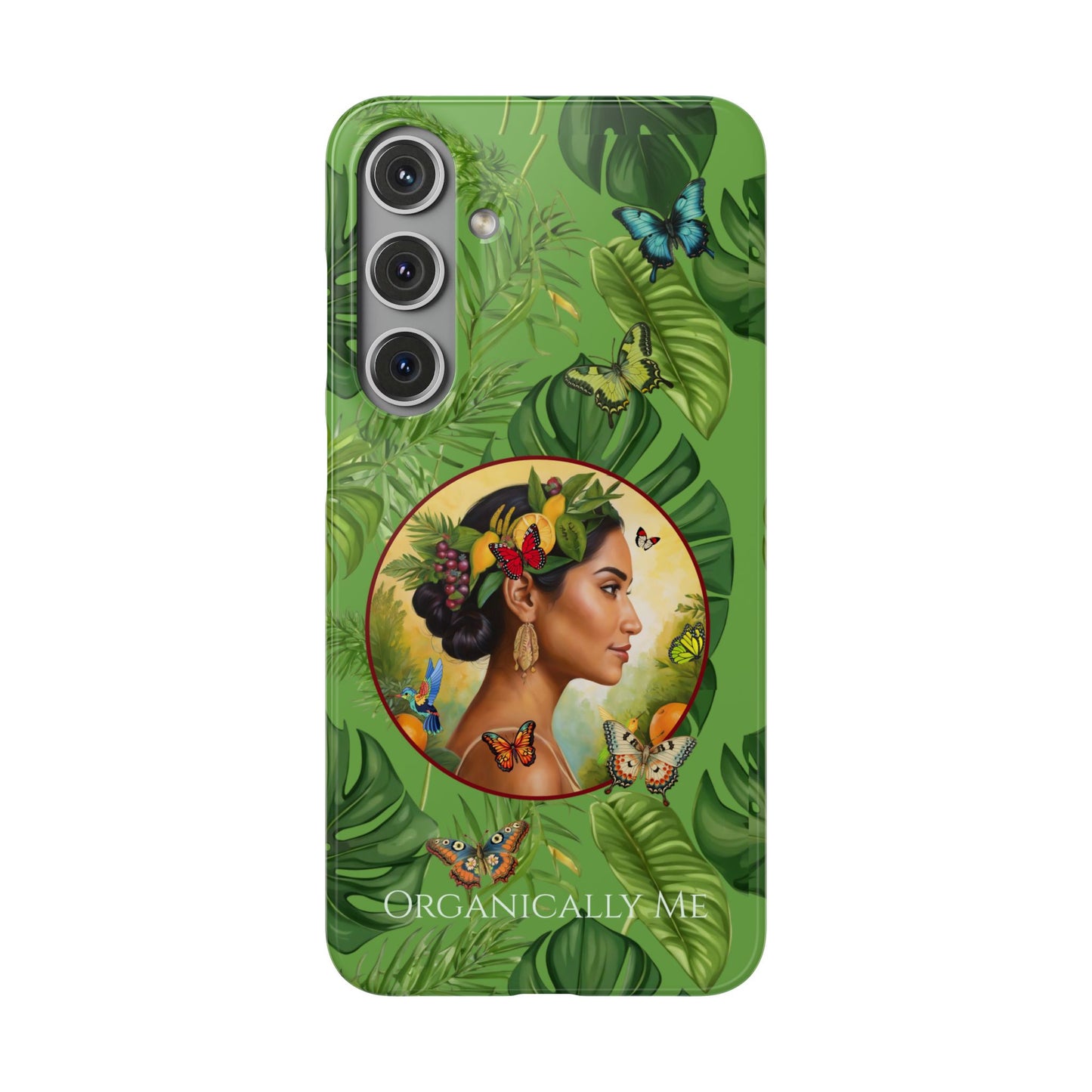 Organically Me A Monstera Butterfly Garden Snap Phone Case with Woman, Veggie Chic for Androids and iPhone models