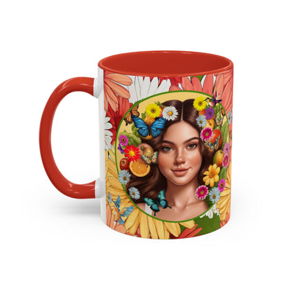 100% Organic Gerber Joy3 Plant Garden Vegan Ceramic Plant Mug with Woman (11oz) 8 Color Combos