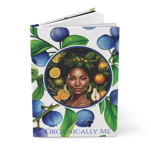 Organically Me Blueberry Plant, Garden & Vegan Hardcover Journal, Matte 150 pages, Black women