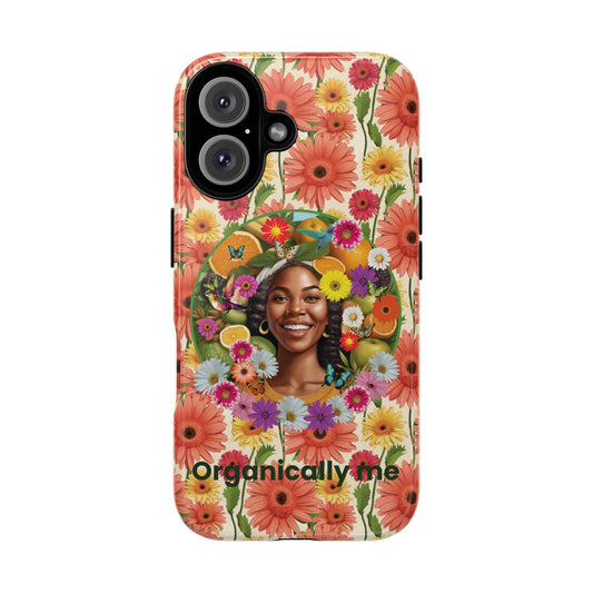 Organically Me A Joy Daisy & Plant Garden: Tough iPhone 16 Case with Eco Garden Plant Vibe Design and Black Woman