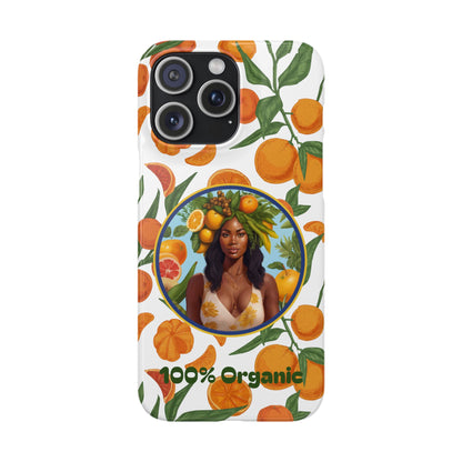 100% Organic Orange Plant Garden Snap Phone Case with Black Woman, Veggie Chic for Androids and iPhone models