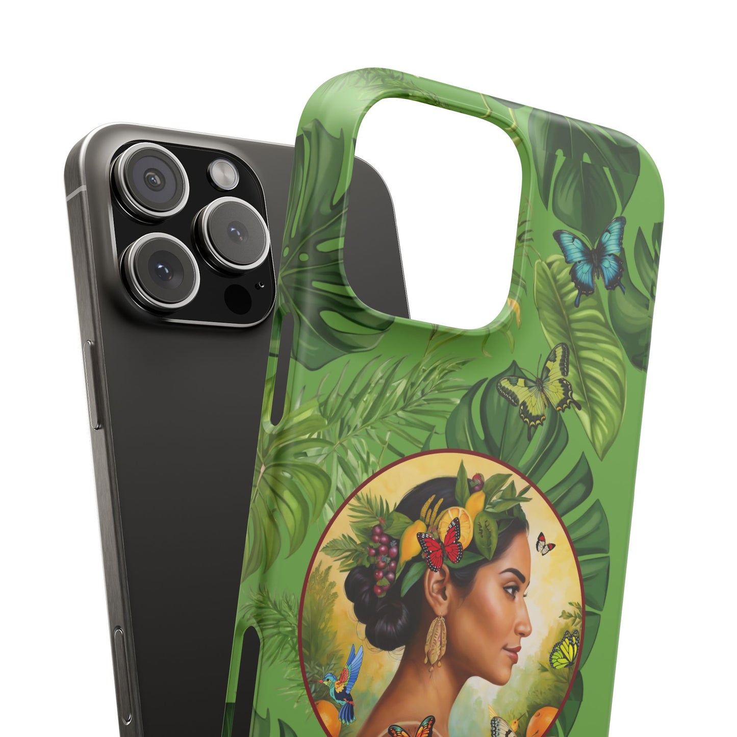 Organically Me A Monstera Butterfly Garden Snap Phone Case with Woman, Veggie Chic for Androids and iPhone models