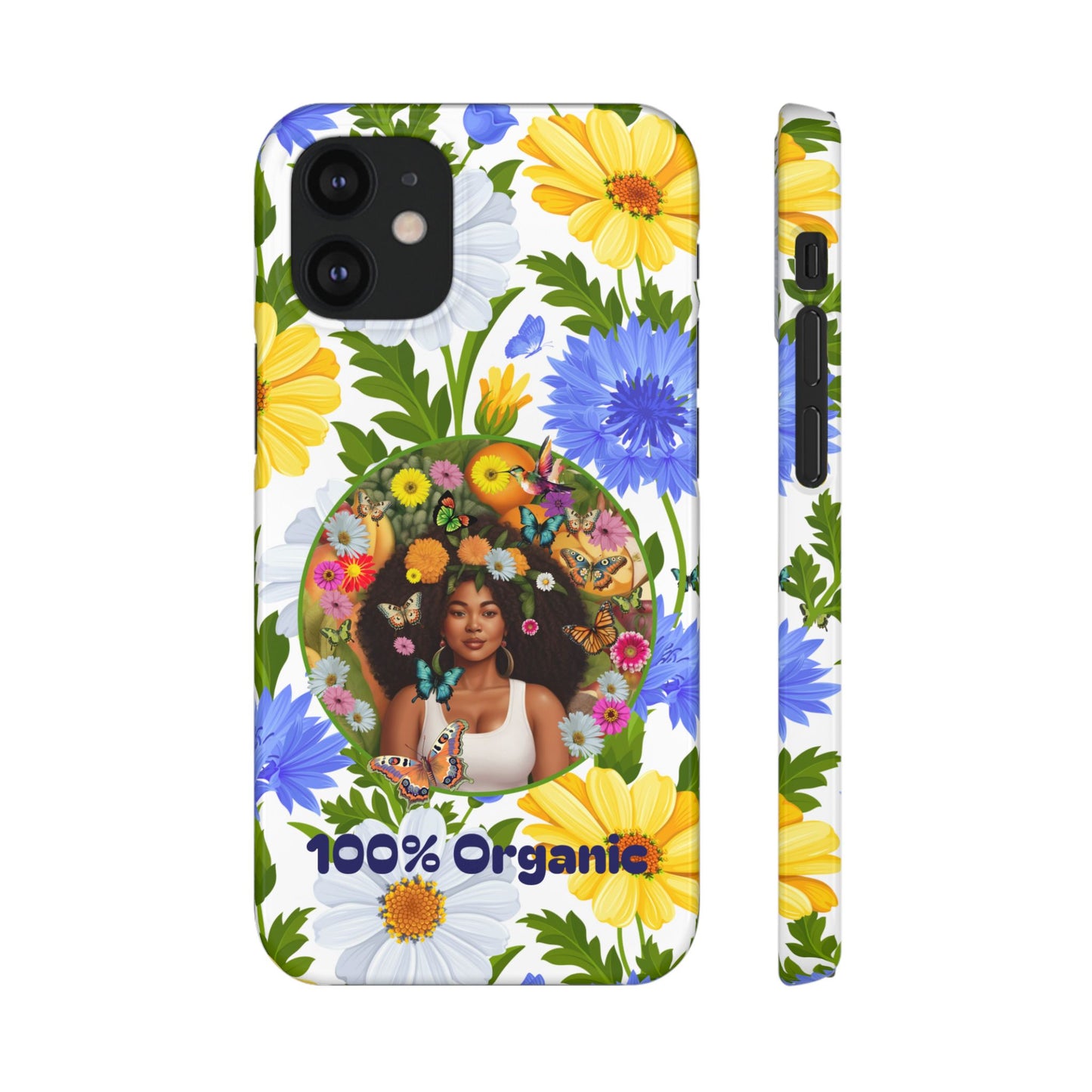 100% Organic Purple Plant Garden Snap Phone Case with Black Woman, for iPhone and Android