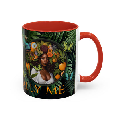 100% Organic A Fern Monstera Plant Garden Vegan Ceramic Plant Mug with Black woman (11oz) 8 Color Combos