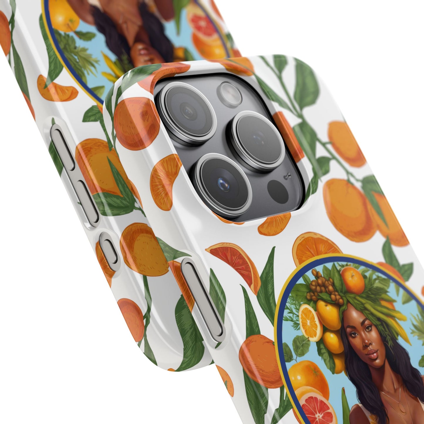 100% Organic Orange Plant Garden Snap Phone Case with Black Woman, Veggie Chic for Androids and iPhone models