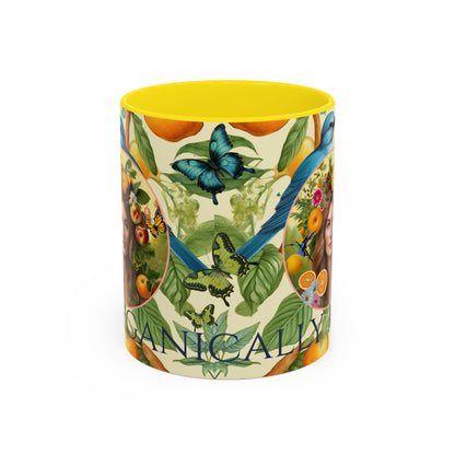 Organically Me A Lemon Bluebird Leda Plant Garden Vegan Ceramic Plant Mug with Black woman (11oz) 8 Color Combos
