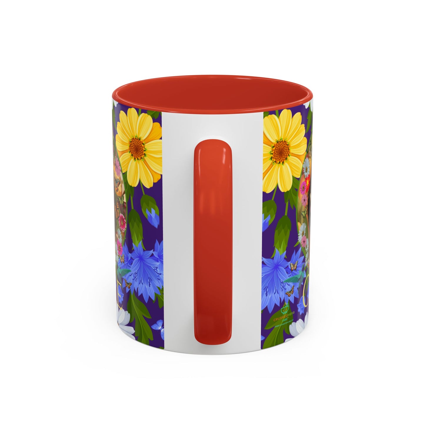 100% Organic Blue Gwen Plant Garden Vegan Ceramic Plant Mug with (11 or 15 oz) 8 Color Combos