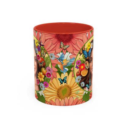 100% Organic Gerber Joy3 Plant Garden Vegan Ceramic Plant Mug with Woman (11oz) 8 Color Combos