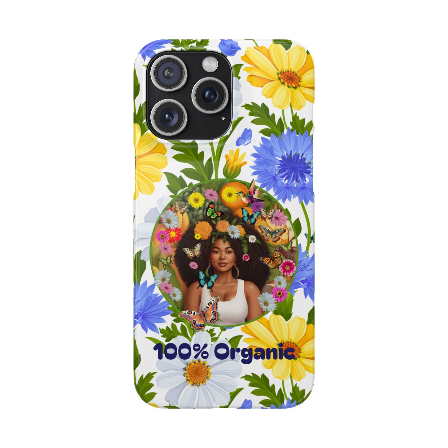 100% Organic Purple Plant Garden Snap Phone Case with Black Woman, for iPhone and Android