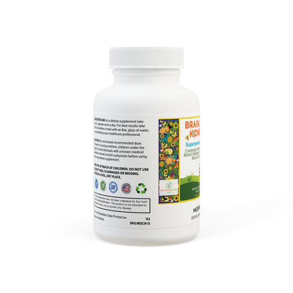 Brain, Energy & Kidney Boost, 10 Mushroom Vegan Supplement (60 Capsules)