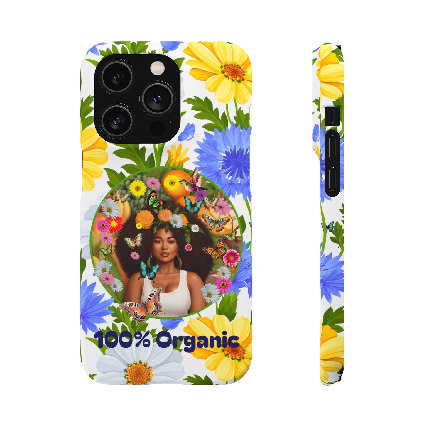 100% Organic Purple Plant Garden Snap Phone Case with Black Woman, for iPhone and Android