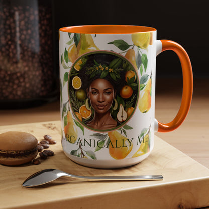 Organically Me Yellow Pear Plant Garden Vegan Ceramic Plant Mug with Black woman (11oz) 8 Color Combos