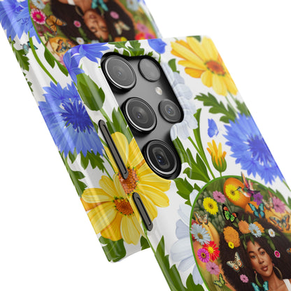 100% Organic Purple Plant Garden Snap Phone Case with Black Woman, for iPhone and Android